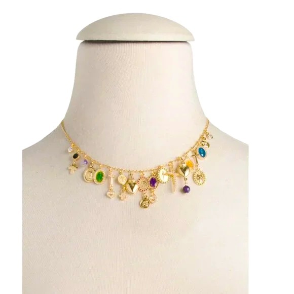 MIA FIORE Gold Made In Italy 18kt Gold Plated Religious Charm Necklace